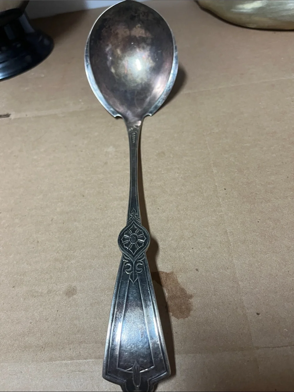 Classic Silver-Tone Ornate Serving Spoon - Elegant Home Dining Accent